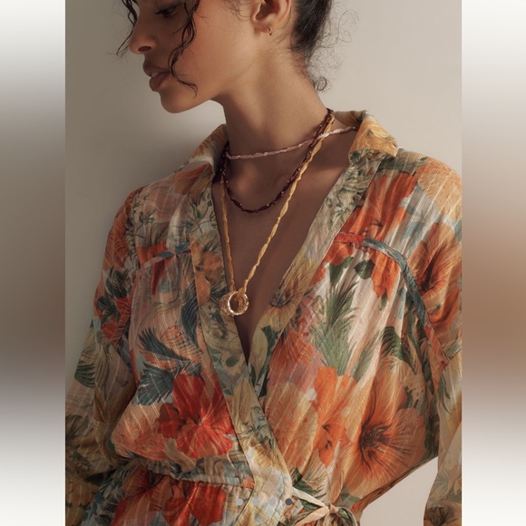 Anthropologie Tops - Pilcro Long-Sleeve Wrap Tunic Blouse Anthropologie